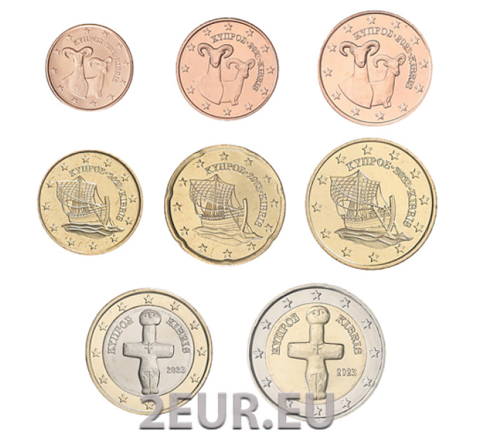 Chipre conjunto de euros UNC 2023 por 7.50 € ✅