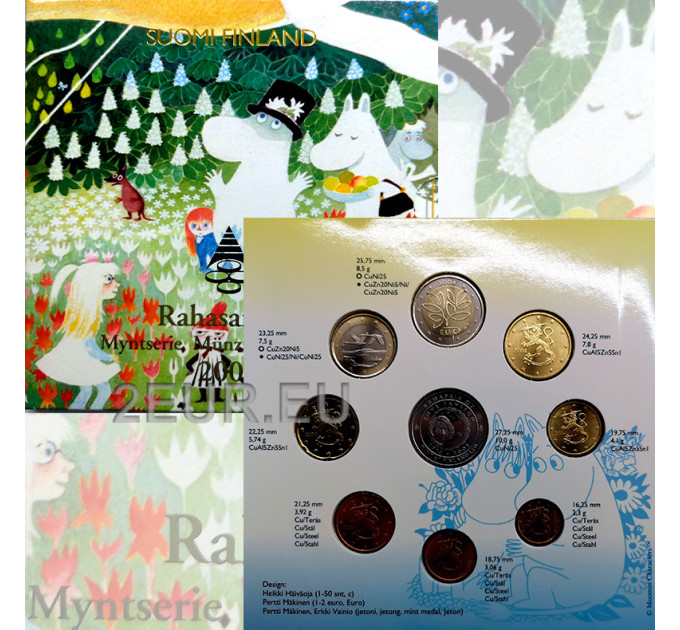 Finlandia conjunto de euros BU 2004 - 90. cumpleaños de Tove Jansson por 59.00 € ✅