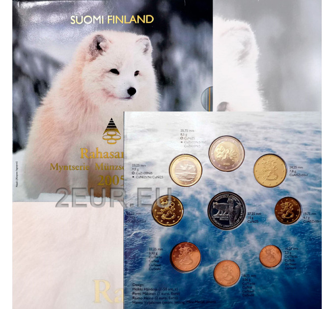 Finlandia conjunto de euros BU 2005 - Especies en peligro de extinción de Finlandia por 20.00 € ✅