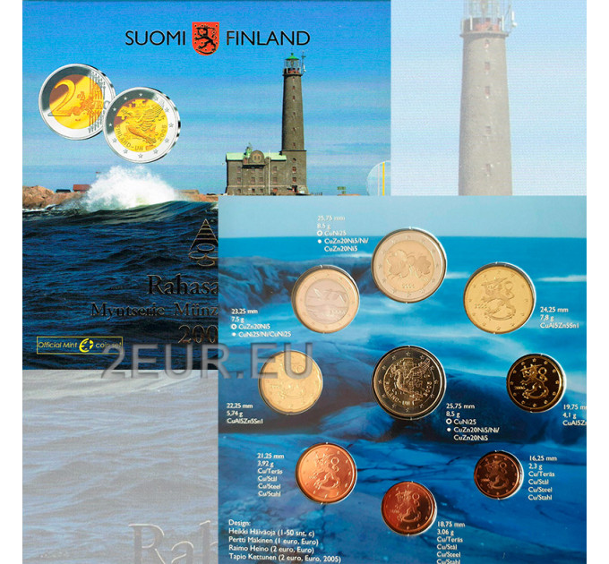 Finland euro set BU 2006 - Finnish Lighthouses - Bengstkär for 28.00 € ✅