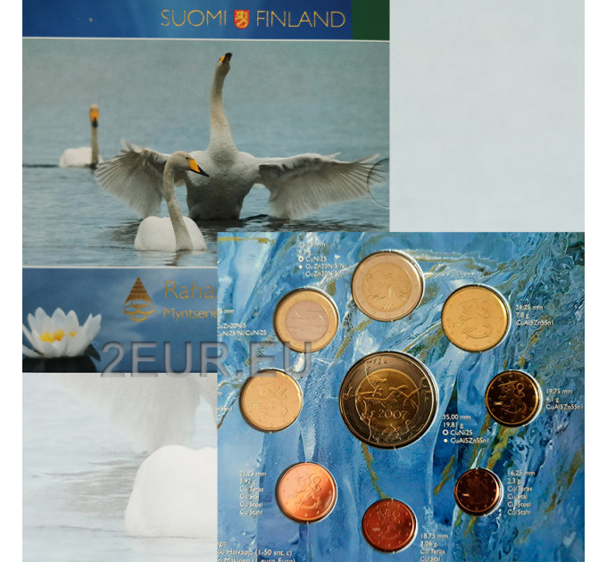 Finland euro set BU 2007 - 90 years Independence for 35.00 € ✅