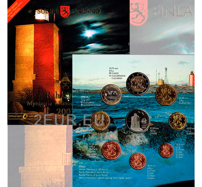 Finland euro set BU 2007 - Finnish Lighthouses - Utö for 24.50 € ✅