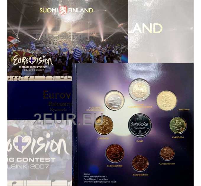Finland euro set BU 2007 - Eurovision Song Contest Helsinki for 23.00 € ✅