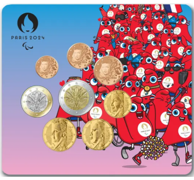 France BU set 2024 - Euro coin set - Paralympic Mascot for 90.00 € ✅