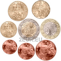 Francia monedas UNC mix 1999 - 2021 - Juego de monedas de euro