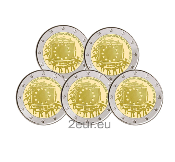 Germany 2 euro UNC 2015 - 30th Anniversary of the European Flag - ADFGJ for 31.50 € ✅