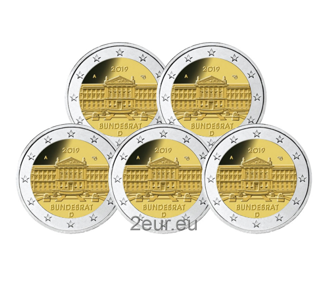 Germany 2 euro UNC 2019 - 70 Years Since the Constitution of the Federal Council - Bundesrat - ADFGJ for 25.50 € ✅
