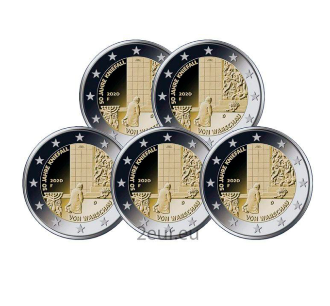 Germany 2 euro UNC 2020 - 50th Anniversary of the Warsaw Kneeling - Warsaw Kneeling - ADFGJ for 23.50 € ✅