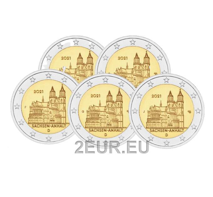 Germany 2 euro UNC 2021 - Saxony-Anhalt - Cathedral of Magdeburg - ADFGJ for 23.00 € ✅