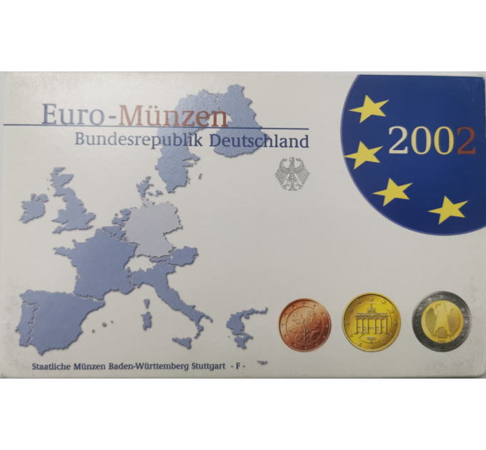 GERMANY SET PROOF 2002 - F for 15.00 € ✅