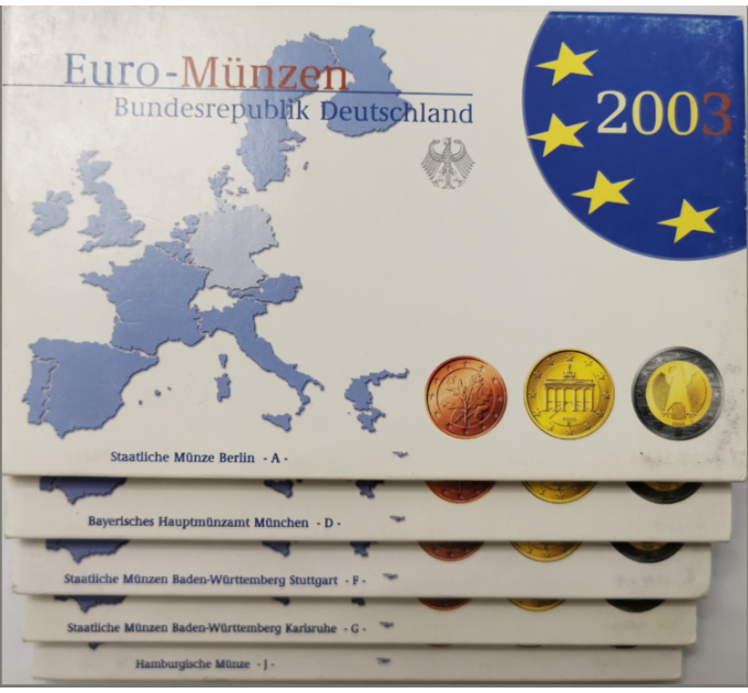 GERMANY SET PROOF 2003 - ADFGJ for 80.00 € ✅