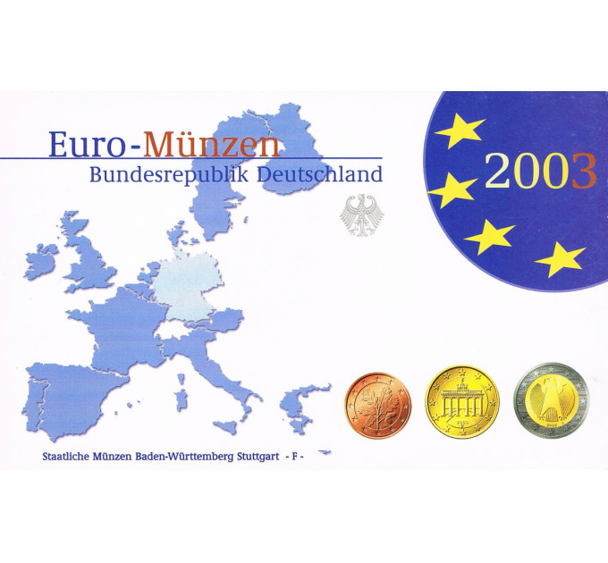 GERMANY SET PROOF 2003 - F for 18.00 € ✅