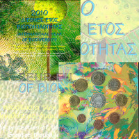 Grecia 2010 - conjunto de euros BU - AÑO INTERNACIONAL DE LA BIODIVERSIDAD