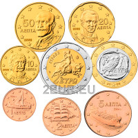 Grecia conjunto de euros UNC 2008