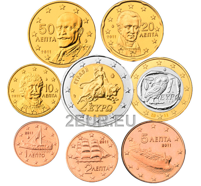 Grecia conjunto de euros UNC 2011 por 10.50 € ✅