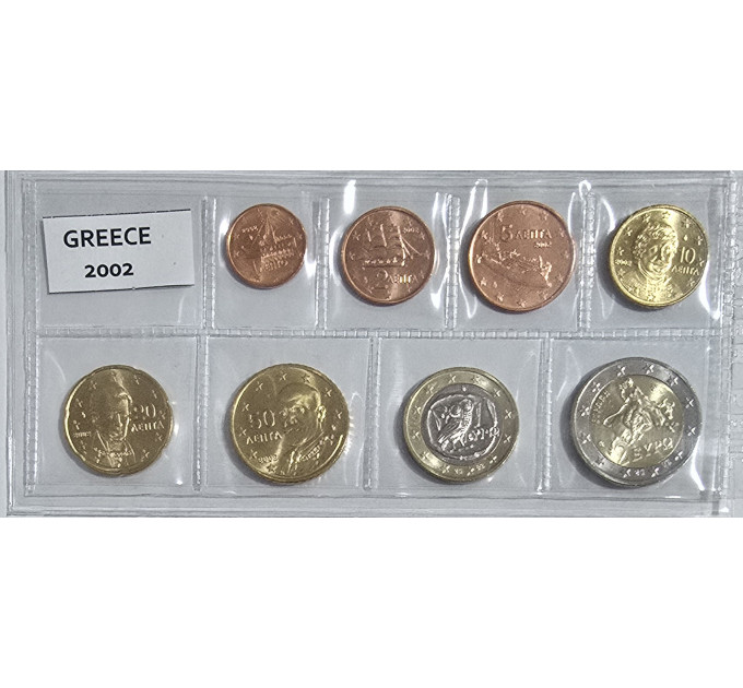 Grecia conjunto de euros UNC 2002 por 14.50 € ✅