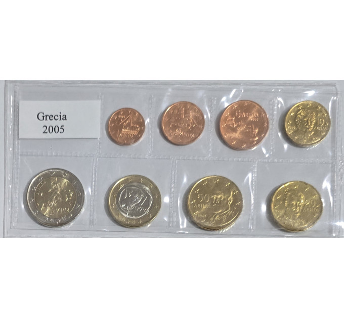 Grecia conjunto de euros UNC 2005 por 12.50 € ✅