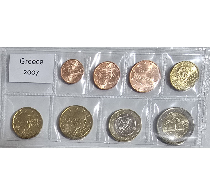 Grecia conjunto de euros UNC 2007 por 13.00 € ✅