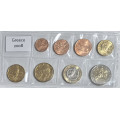 Grecia conjunto de euros UNC 2008 por 10.00 € ✅