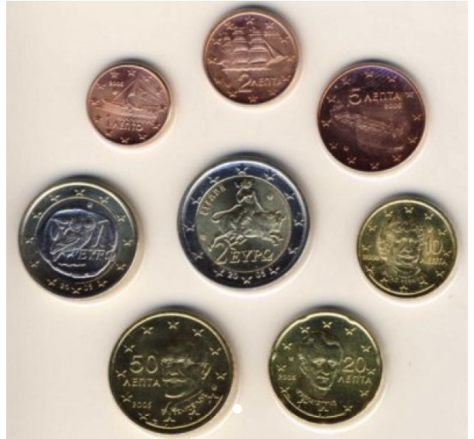 Grecia conjunto de euros UNC 2005 por 12.50 € ✅