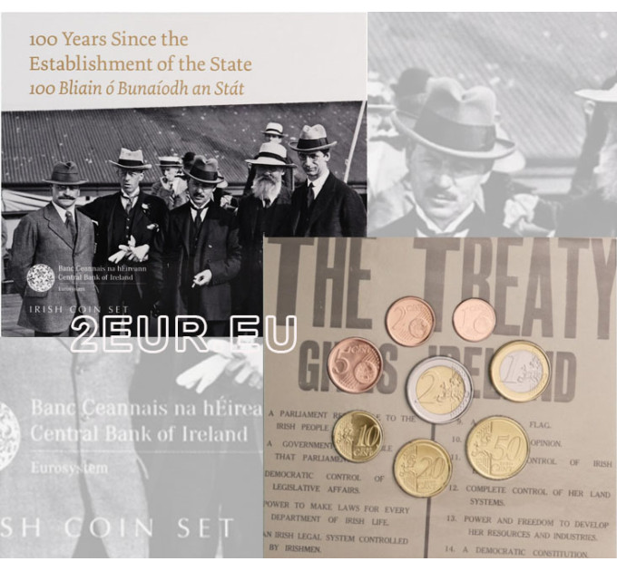 Irlanda conjunto de euros BU 2022 - 100 años de la fundación del estado por 37.90 € ✅
