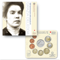 Italia 2021 - Conjunto de euros BU + plata - Grazia Deledda