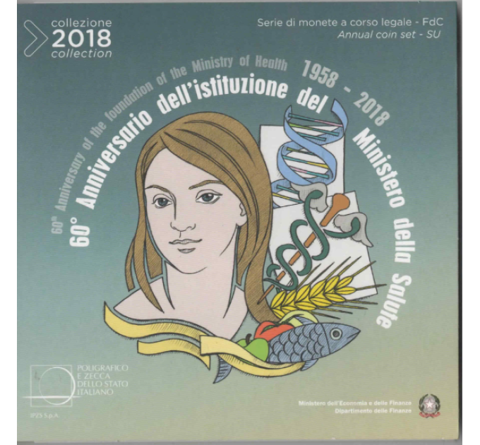 Italia conjunto de euros BU 2018 - Ministerio de Salud de Italia por 49.00 € ✅