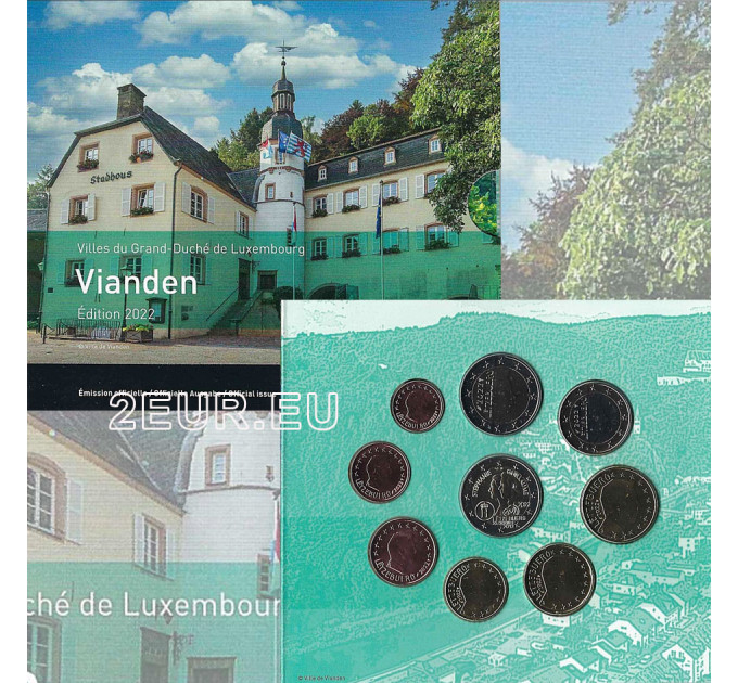 Luxemburgo conjunto de euros BU 2022 - Vianden - 50 años de la bandera de Luxemburgo por 118.00 € ✅