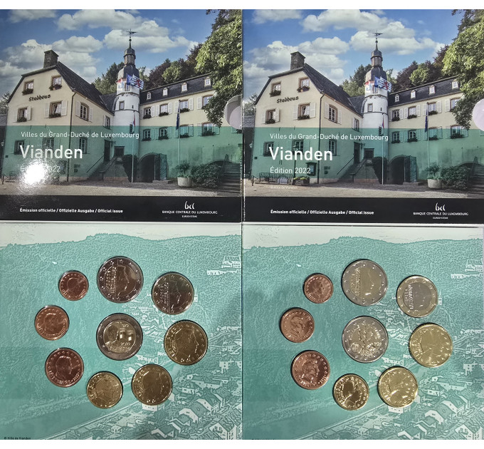 Luxemburgo conjunto de euros BU 2022 - Vianden - 50 años de la bandera de Luxemburgo por 130.00 € ✅