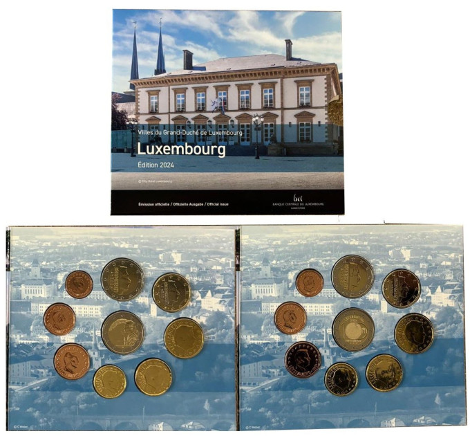 Luxembourg euro set BU 2024 - City of Luxembourg - 2 Euro Feierstëppler + Grand Duke Guillaume II for 300.00 € ✅