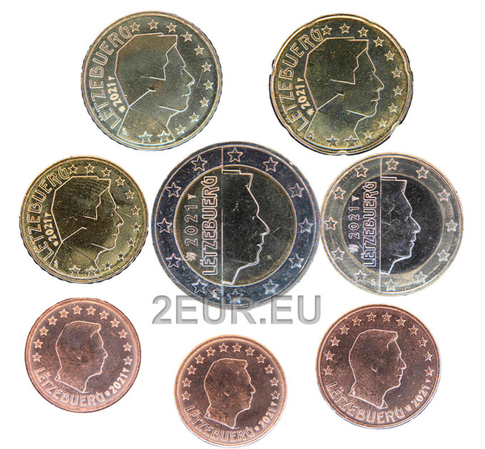 Luxemburgo Conjunto de euros UNC 2021 por 7.50 € ✅