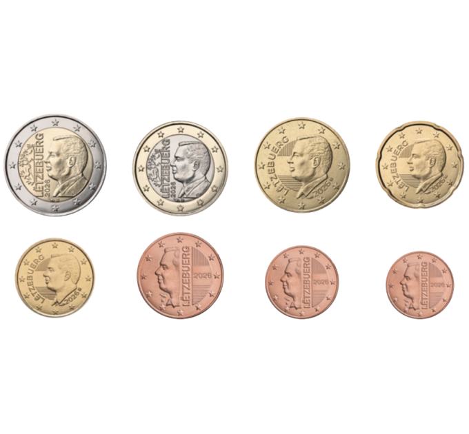 Luxemburgo Conjunto de euros UNC 2026 por 8.50 € ✅