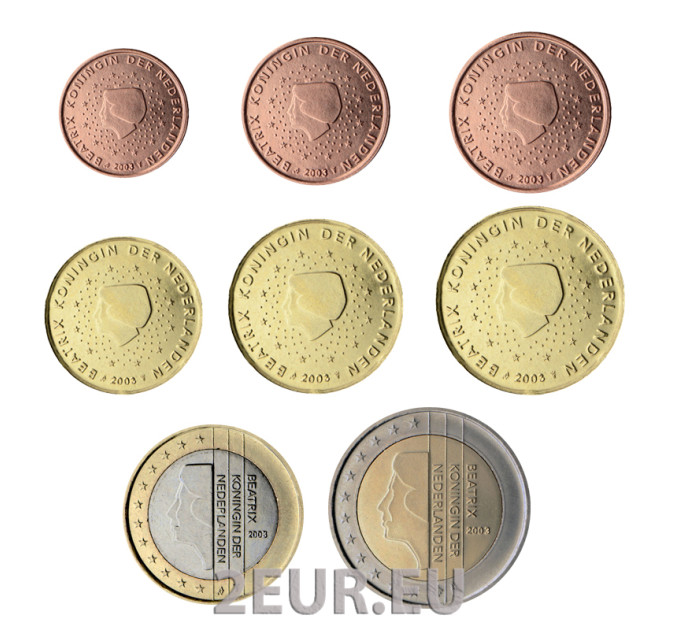 Netherlands Euro coin set UNC 2003 for 11.50 € ✅