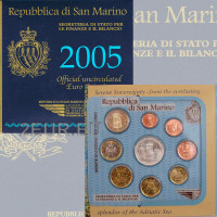San Marino Conjunto de euros BU + Moneda de plata de 5 euros 2005