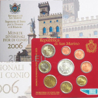 San Marino Conjunto de euros BU + Moneda de plata de 5 euros 2006