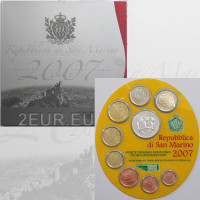 San Marino Conjunto de euros BU + Moneda de plata de 5 euros 2007