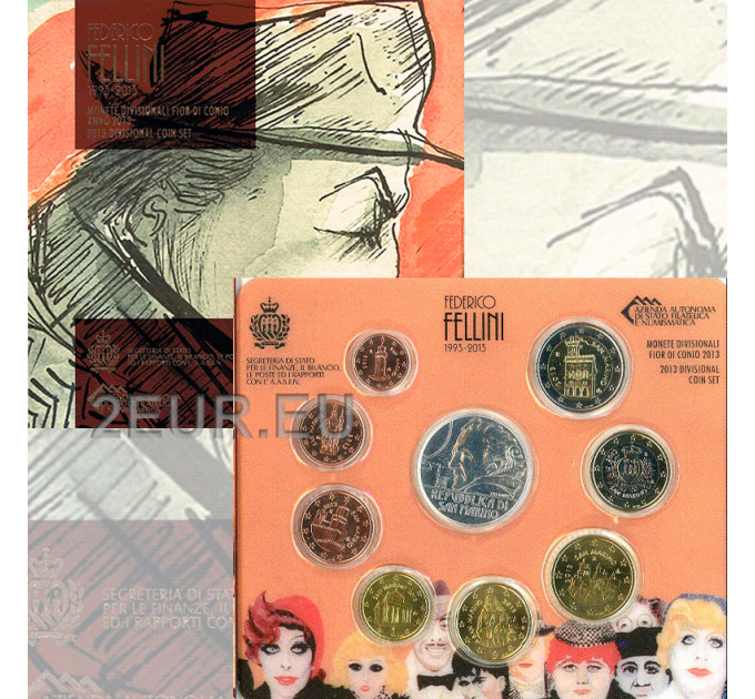 San Marino Euro set BU + 5 euro silver coin 2013 for 69.00 € ✅