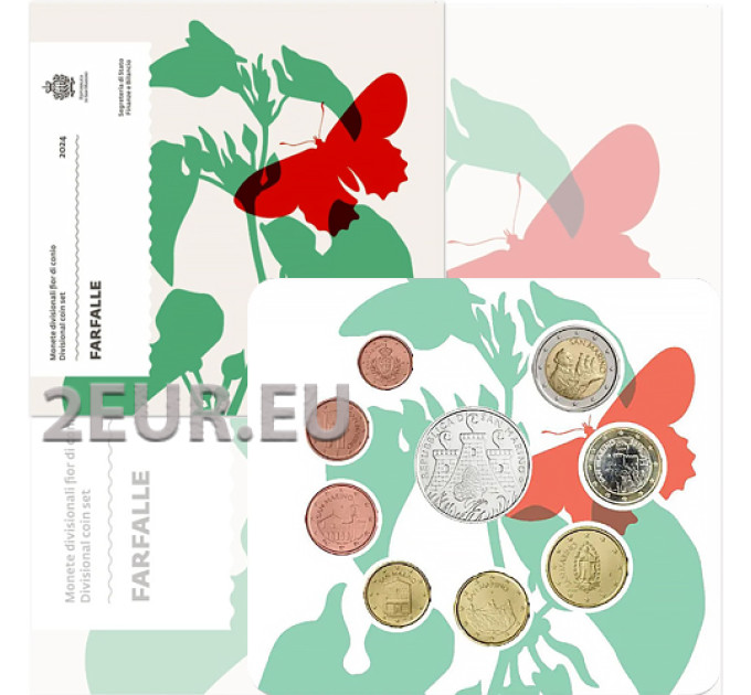 San Marino Euro set BU + 5 euro silver coin 2024 for 69.00 € ✅