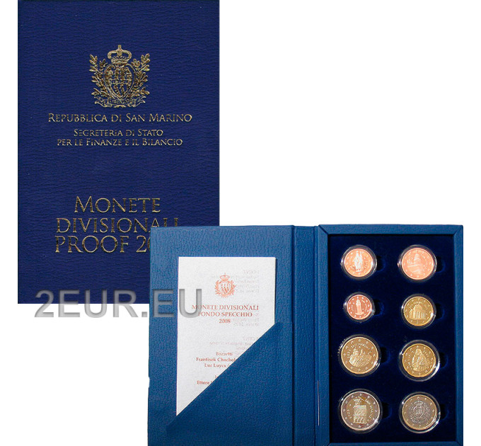 San Marino Conjunto de euros proof 2008 por 70.00 € ✅