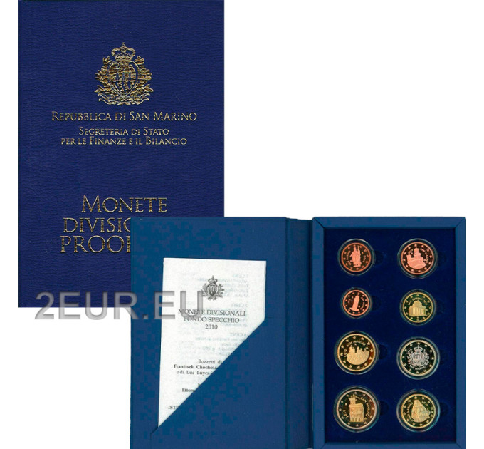 San Marino Conjunto de euros proof 2010 por 70.00 € ✅