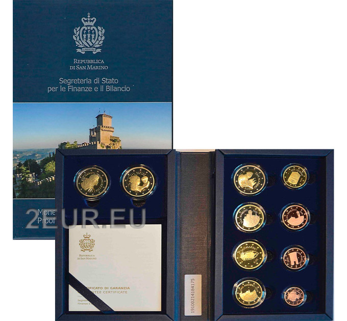 San Marino Conjunto de euros proof 2019 por 270.00 € ✅