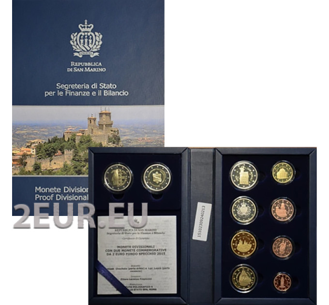 San Marino Conjunto de euros proof 2015 por 390.00 € ✅