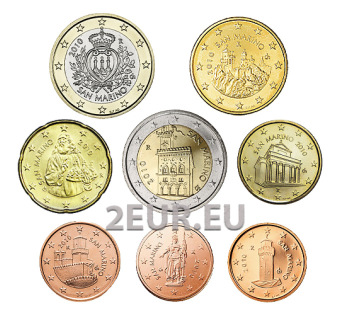 San Marino Conjunto de euros UNC 2010 por 29.50 € ✅