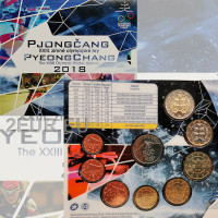 Eslovaquia Serie de monedas de euro BU 2018 - XXIII Juegos Olímpicos de Invierno en Pyeongchang