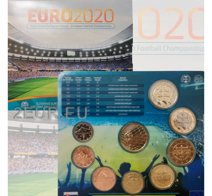 Eslovaquia Serie de monedas de euro BU 2021 - Campeonato de Europa de la UEFA - Eurocopa 2020 por 27.50 € ✅