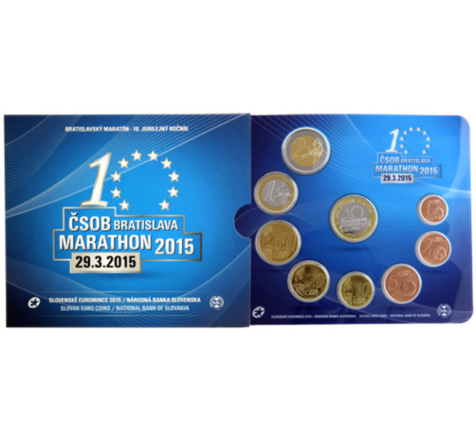 Eslovaquia Serie de monedas de euro BU 2015 - 10º aniversario del Maratón de Bratislava por 23.00 € ✅
