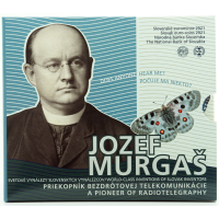 Eslovaquia Serie de monedas de euro BU 2021 - Inventos mundiales de inventores eslovacos - Jozef Murgas - Pionero de las telecomunicaciones inalámbricas
