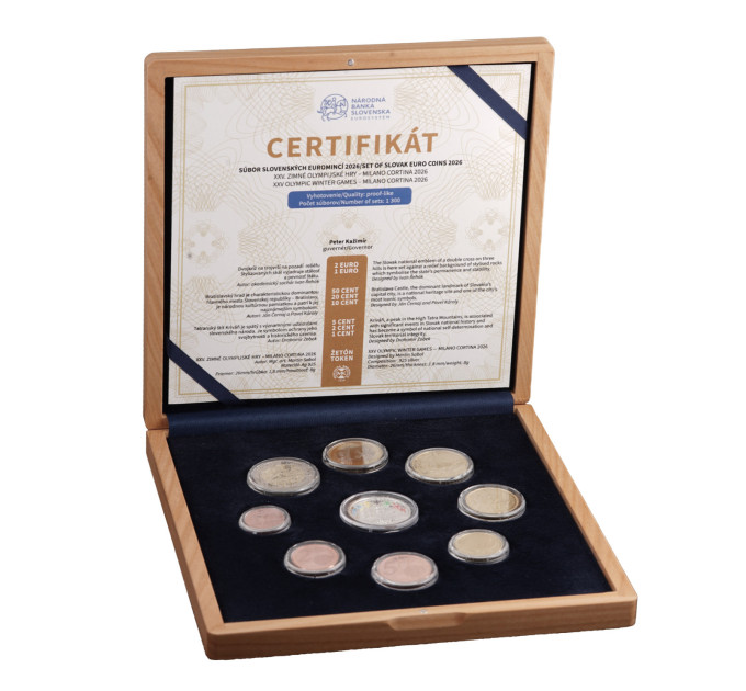 Eslovaquia Conjunto de euros proof 2026 - Juegos Olímpicos de Invierno de Milán-Cortina por 159.00 € ✅