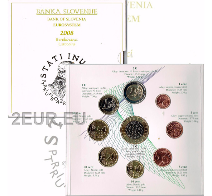 Eslovenia Conjunto de euros BU 2008 por 34.00 € ✅