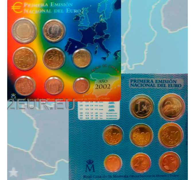 España Juego de euros BU 2002 por 25.00 € ✅